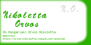 nikoletta orvos business card